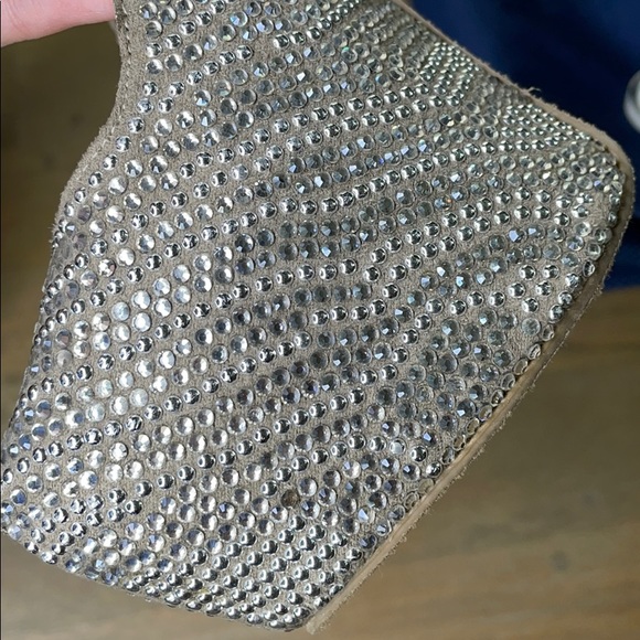 Steve Madden Dyvinal Silver Pewter Studded Embellished Platform High Heels - Picture 9 of 10